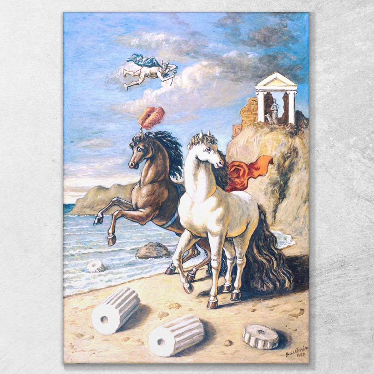 Horses With Aigrettes And Mercury Giorgio De Chirico gdc11 canvas print 