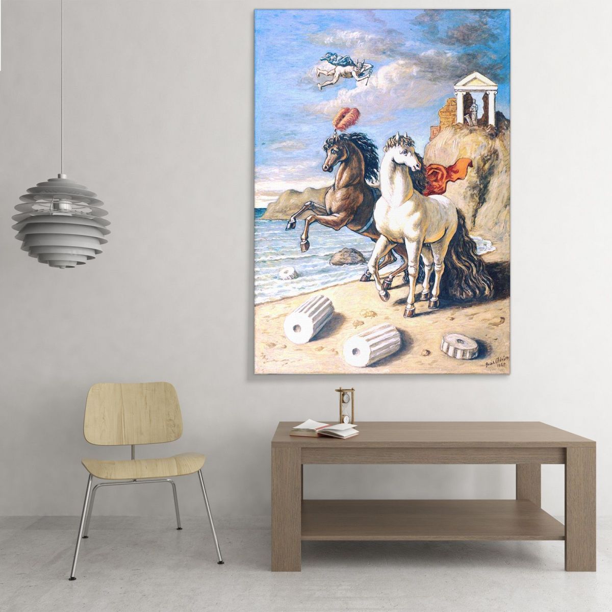 Horses With Aigrettes And Mercury Giorgio De Chirico gdc11 canvas print 