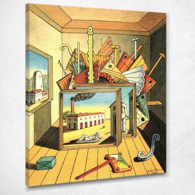 Metaphysical Interior With Factory Giorgio De Chirico gdc12 canvas print 