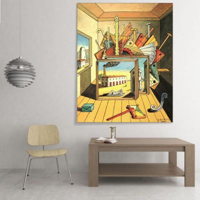 Metaphysical Interior With Factory Giorgio De Chirico gdc12 canvas print 