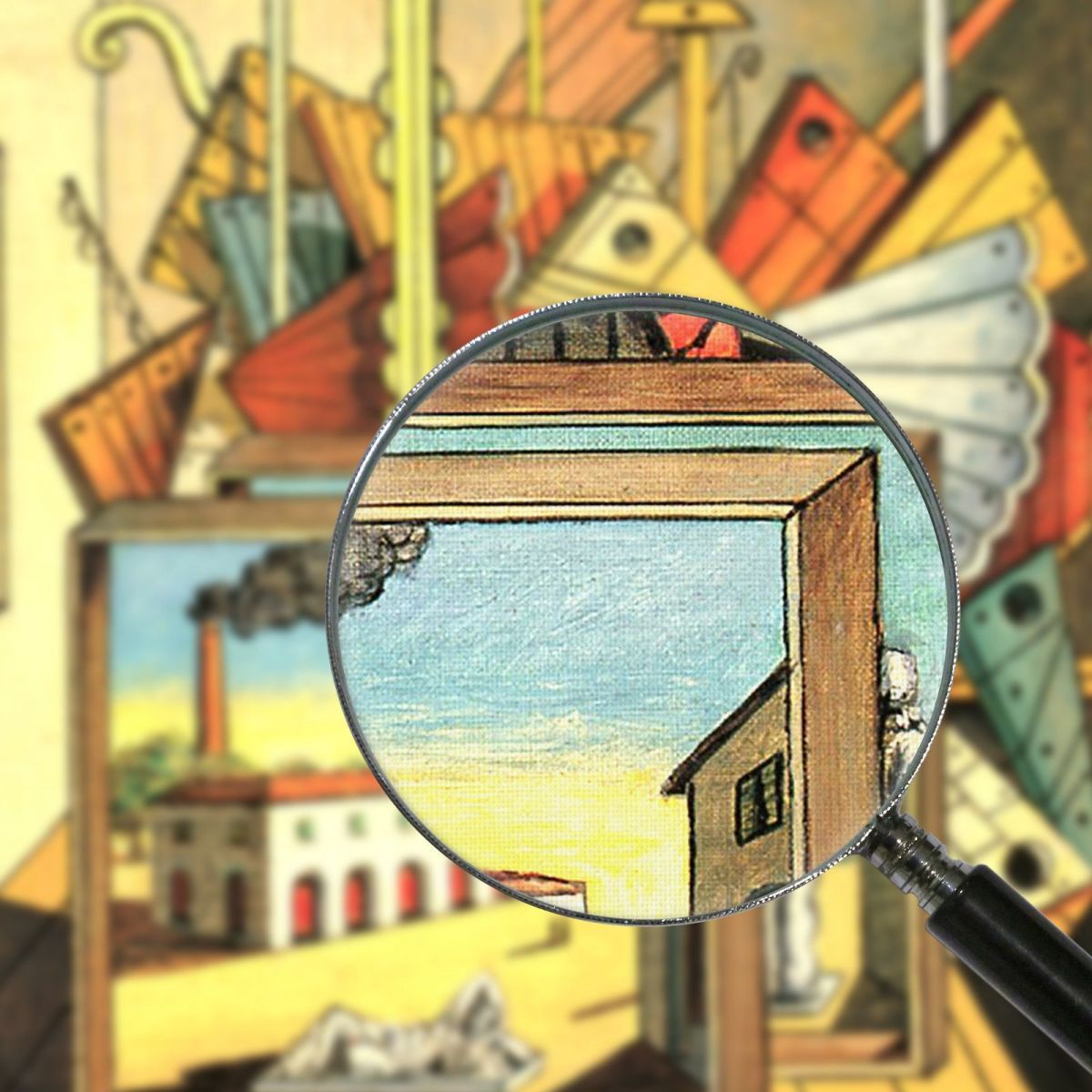 Metaphysical Interior With Factory Giorgio De Chirico gdc12 canvas print