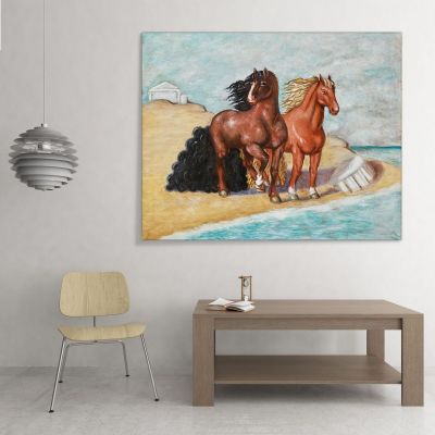 Horses By The Sea 1934 Giorgio De Chirico gdc35 canvas print 
