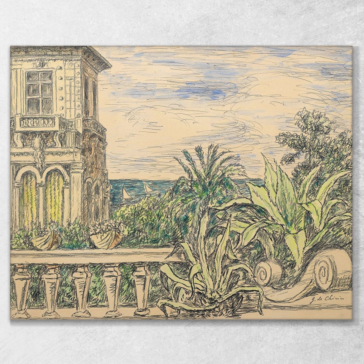 Garden At Bordighera 1970 Giorgio De Chirico gdc38 canvas print 