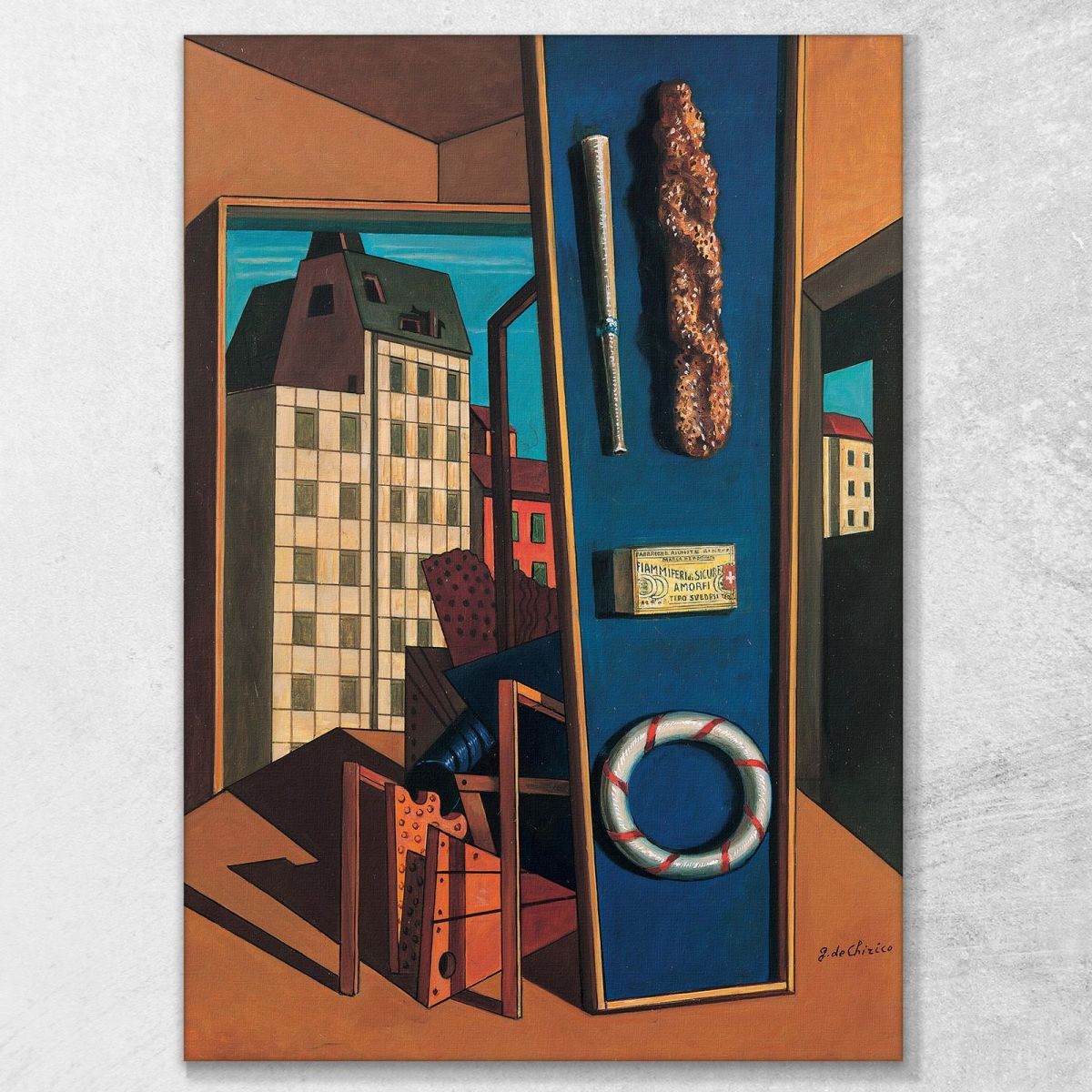 Metaphysical Interior With Biscuits Giorgio De Chirico gdc59 canvas print 