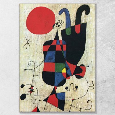 Figures And Dog In Front Of The Sun Joan Mirò jmr18 canvas print 
