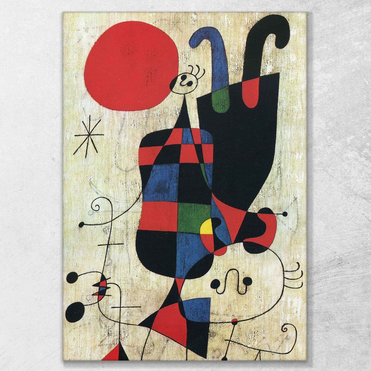 Figures And Dog In Front Of The Sun Joan Mirò jmr18 canvas print 