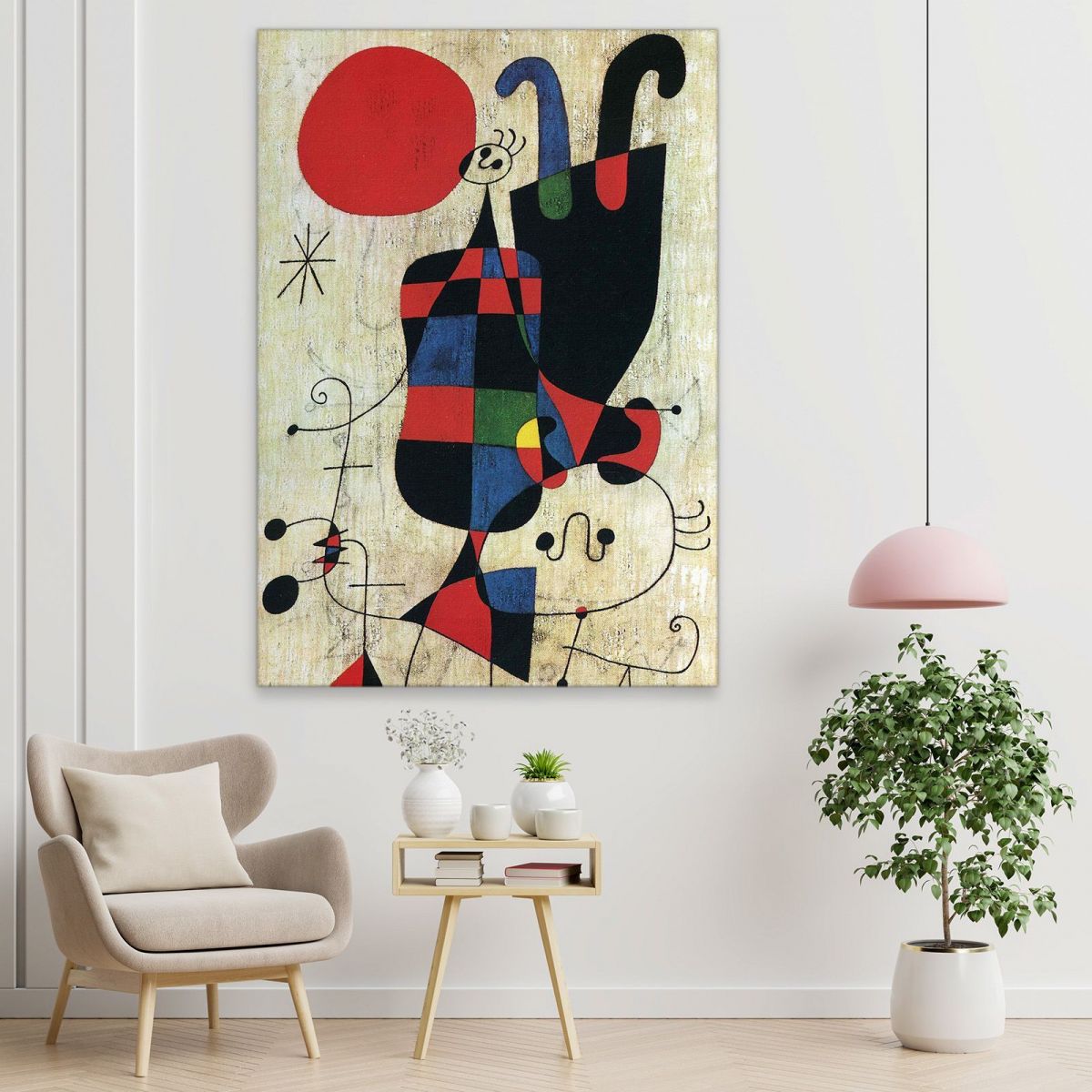 Figures And Dog In Front Of The Sun Joan Mirò jmr18 canvas print 