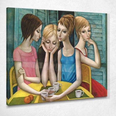 The Coffee Break Lithograph Margaret Keane mke23 canvas print 