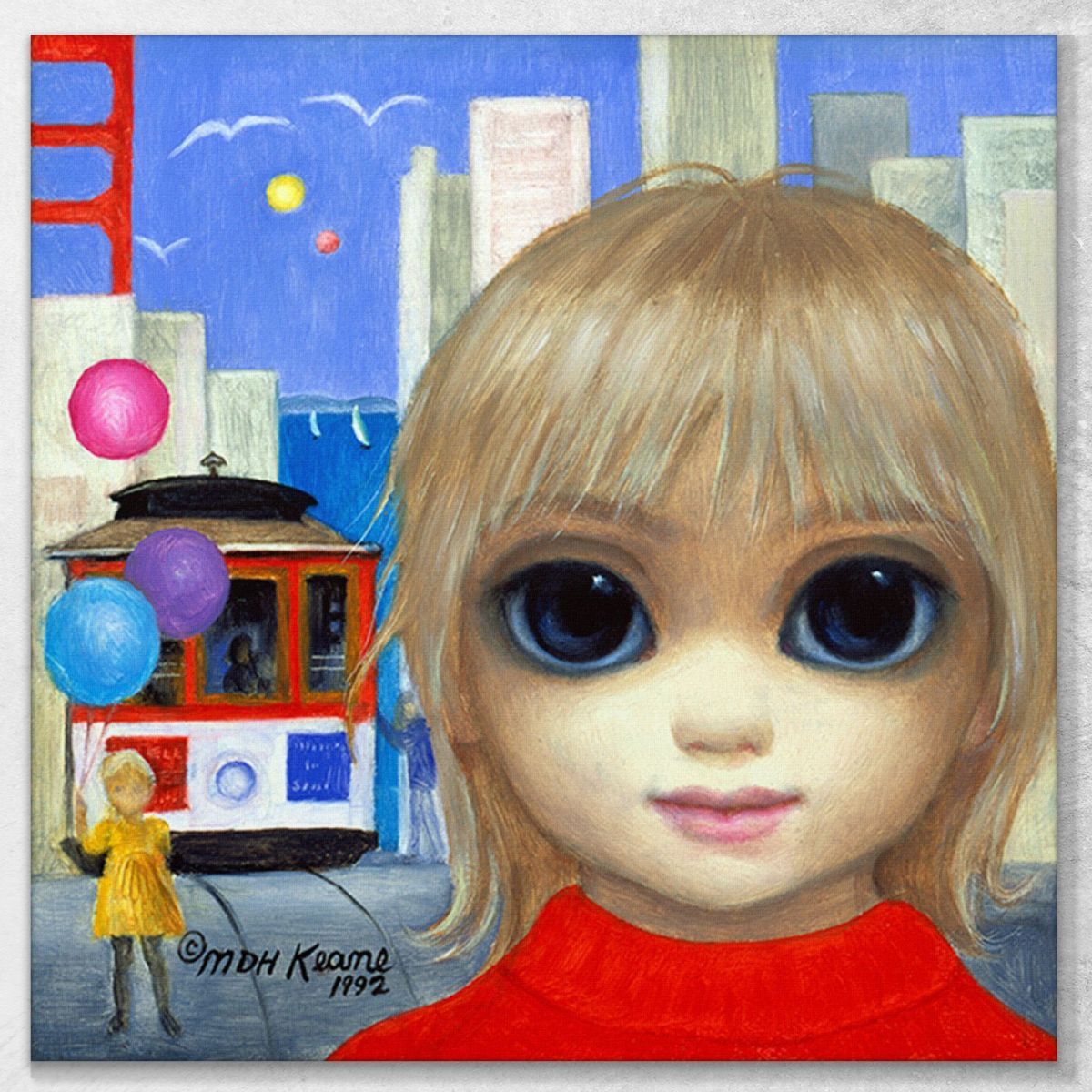 City Girl Margaret Keane mke57 canvas print 