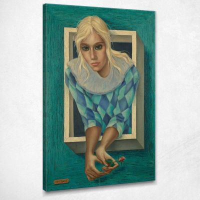 Harlequin Girl Margaret Keane mke71 canvas print 