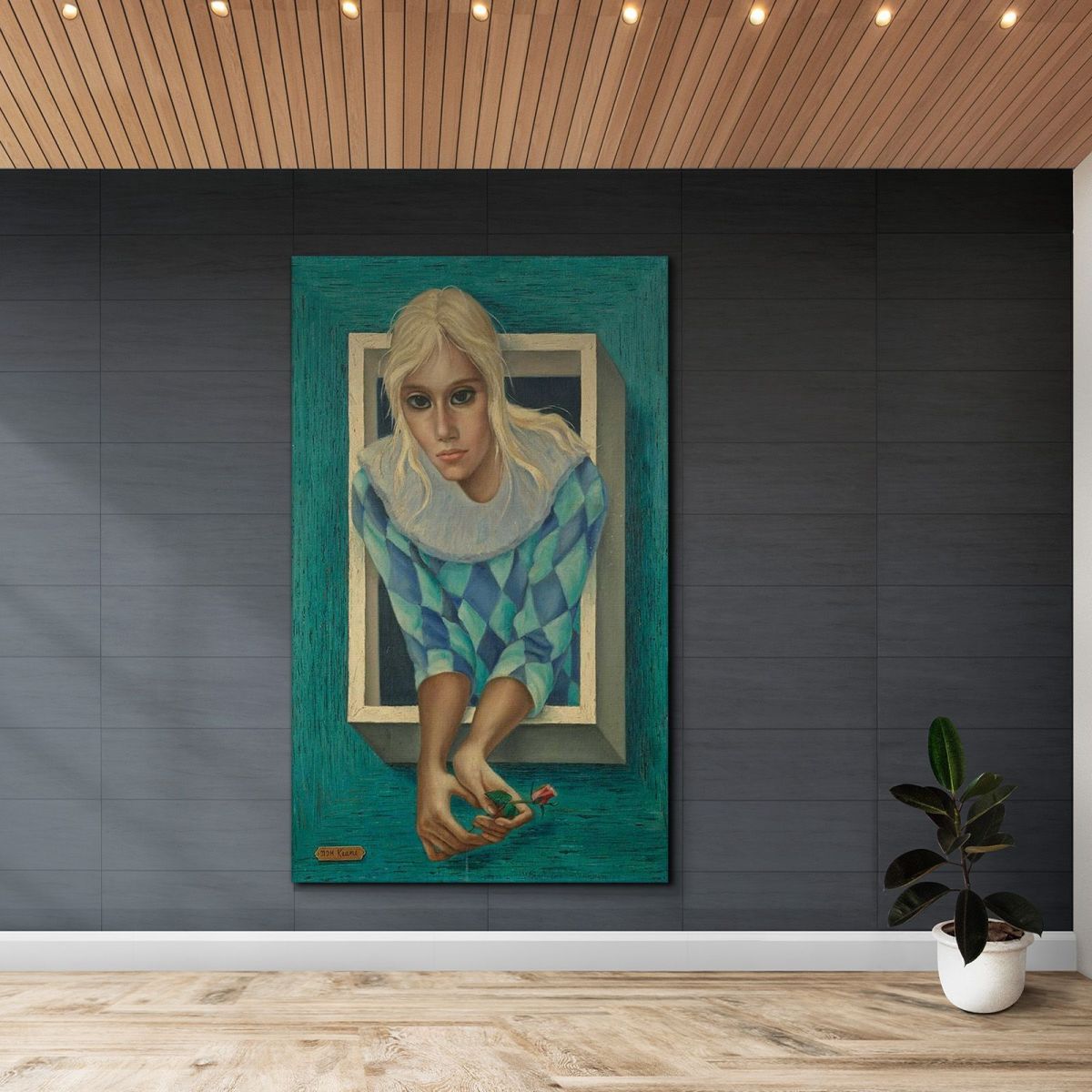 Harlequin Girl Margaret Keane mke71 canvas print 