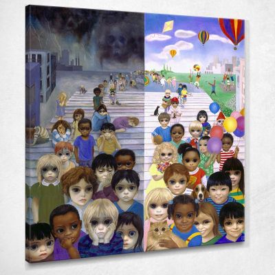Love Makes A World Of Difference Margaret Keane mke86 canvas print 