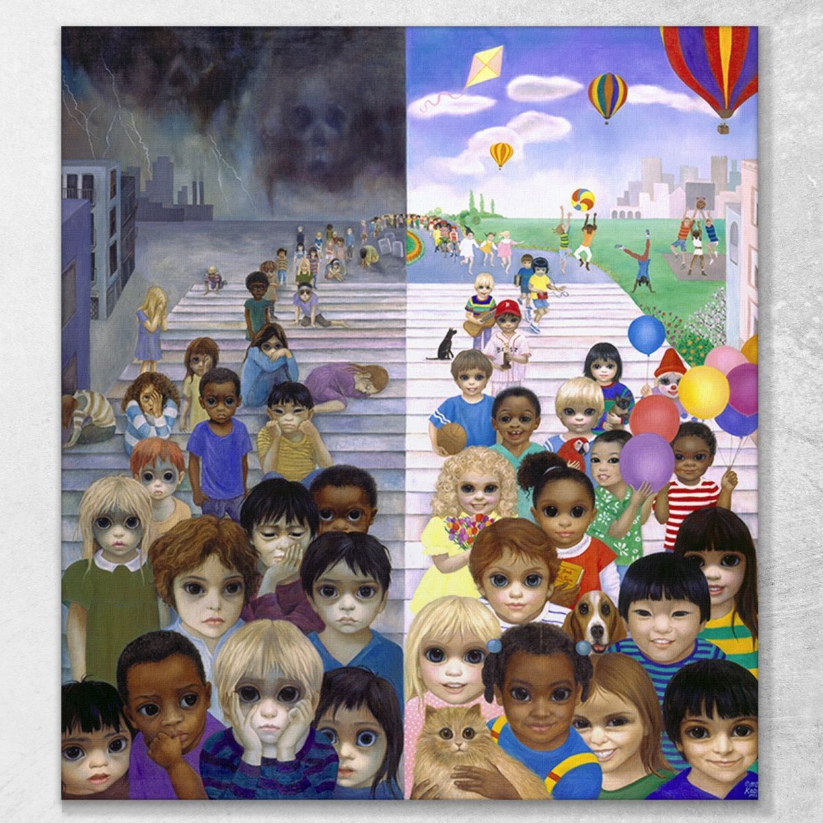 Love Makes A World Of Difference Margaret Keane mke86 canvas print 