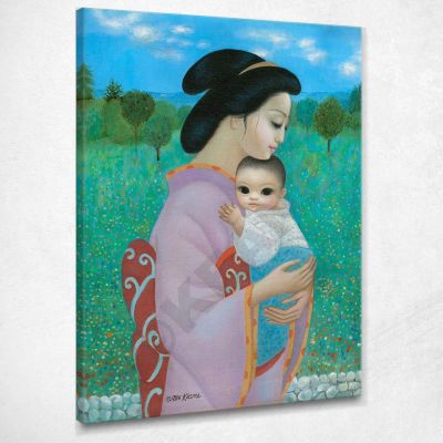 Mother And Child Margaret Keane mke91 canvas print 