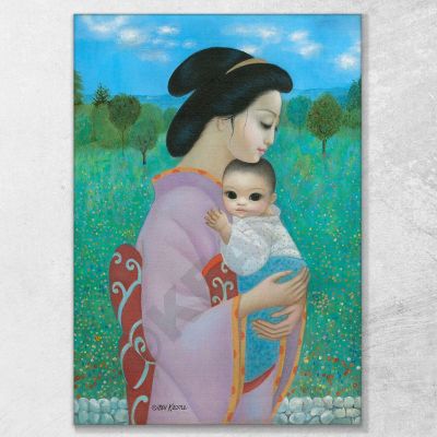 Mother And Child Margaret Keane mke91 canvas print 