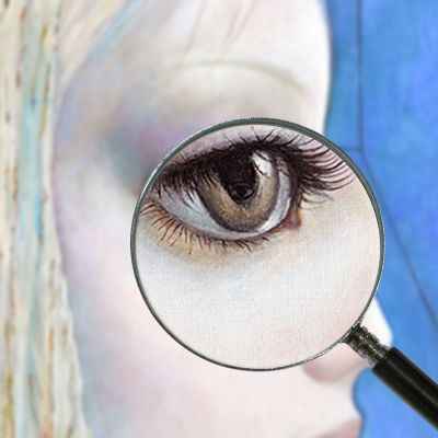 My Blue Side Margaret Keane mke92 canvas print