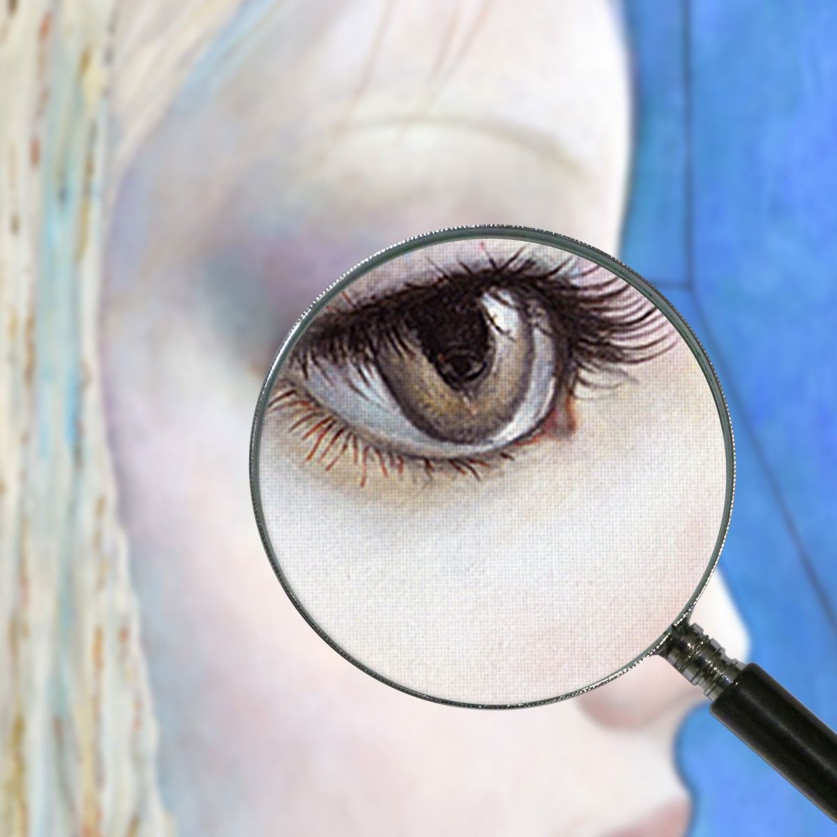 My Blue Side Margaret Keane mke92 canvas print