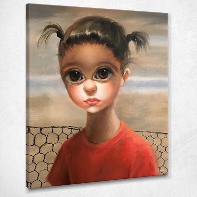 Untitled Big Eyes With Pigtails Margaret Keane mke118 canvas print 