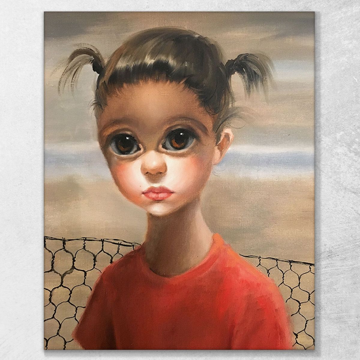 Untitled Big Eyes With Pigtails Margaret Keane mke118 canvas print 