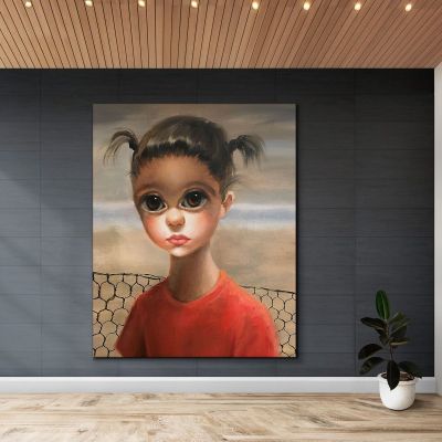 Untitled Big Eyes With Pigtails Margaret Keane mke118 canvas print 