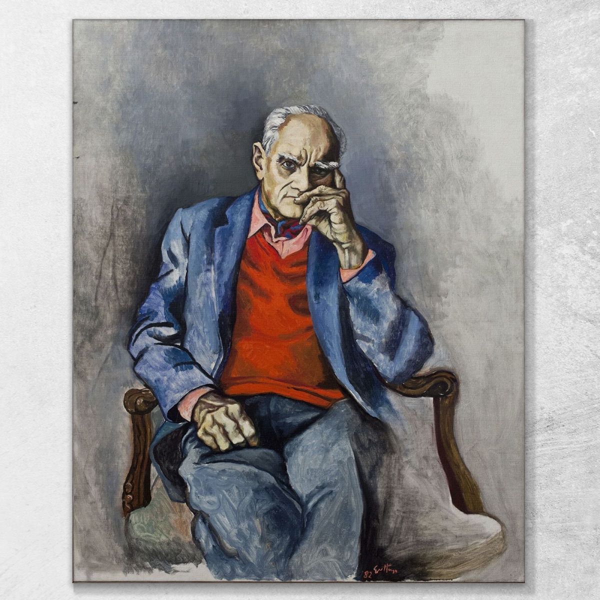 Portrait Of Moravia Renato Guttuso rg35 canvas print 