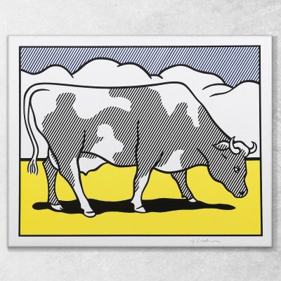 Cow Becoming Abstract Roy Lichtenstein rl9 canvas print 