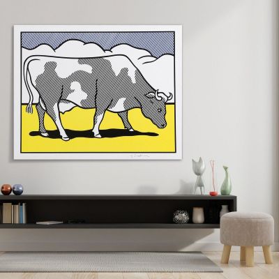 Cow Becoming Abstract Roy Lichtenstein rl9 canvas print 