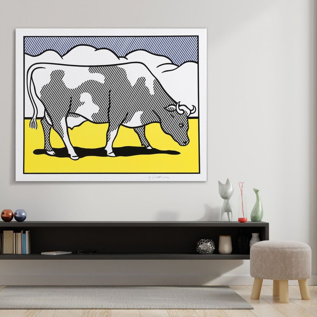 Cow Becoming Abstract Roy Lichtenstein rl9 canvas print 