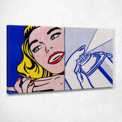 Girl And Spray Can Roy Lichtenstein rl12 canvas print 