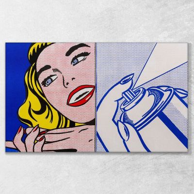 Girl And Spray Can Roy Lichtenstein rl12 canvas print 