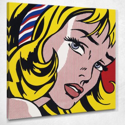 Girl With Hair Ribbon Roy Lichtenstein rl14 canvas print 