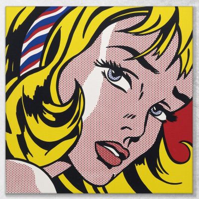 Girl With Hair Ribbon Roy Lichtenstein, rl14 canvas print