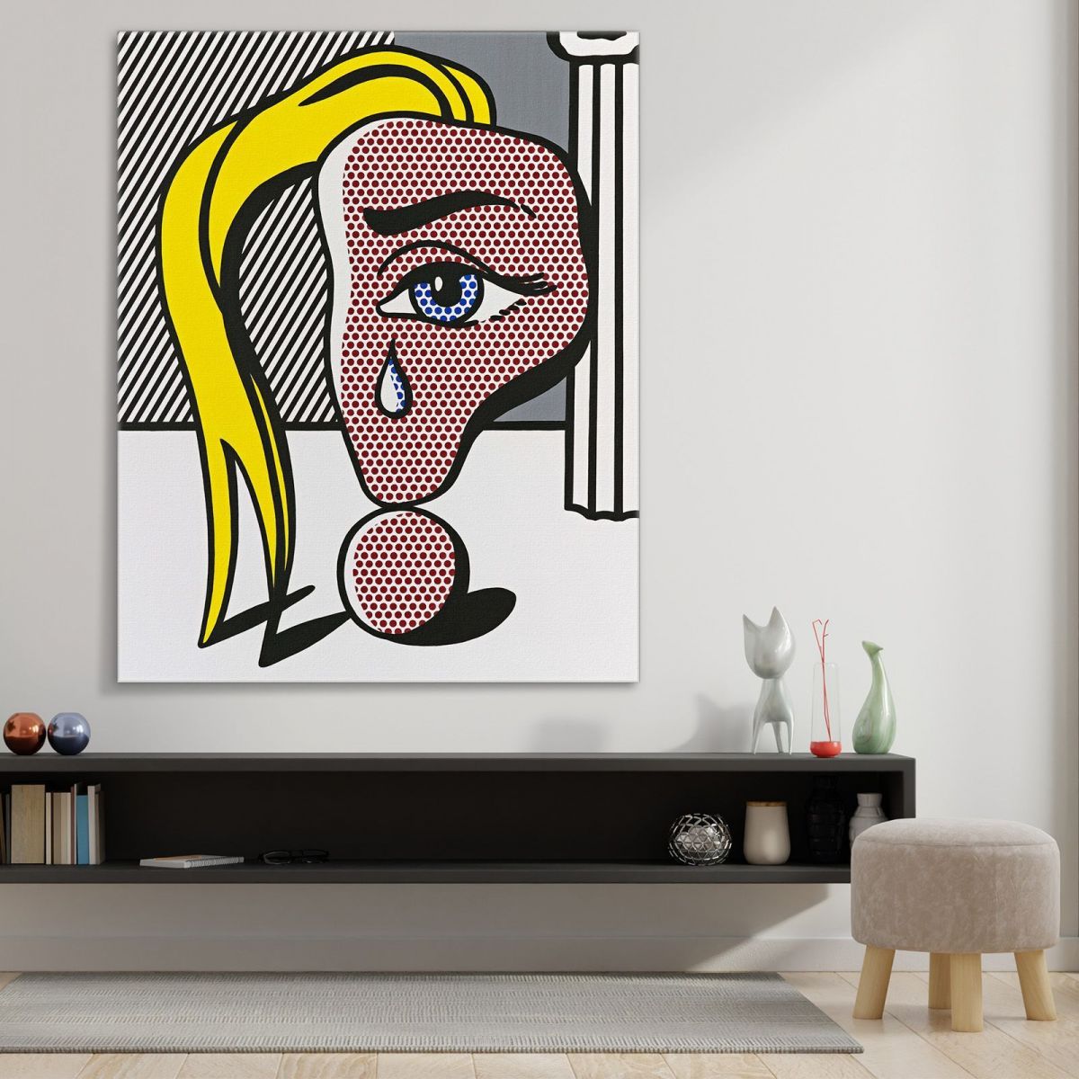 Girl With Teardrop Iii Roy Lichtenstein rl15 canvas print 