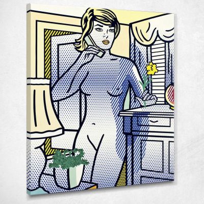 Nude With Yellow Flower Roy Lichtenstein rl30 canvas print 
