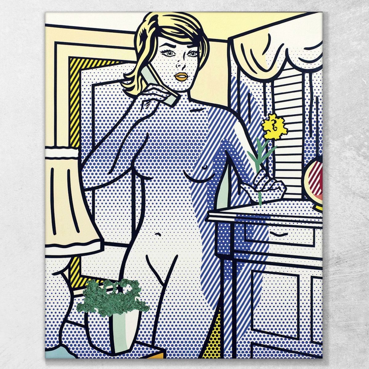 Nude With Yellow Flower Roy Lichtenstein rl30 canvas print