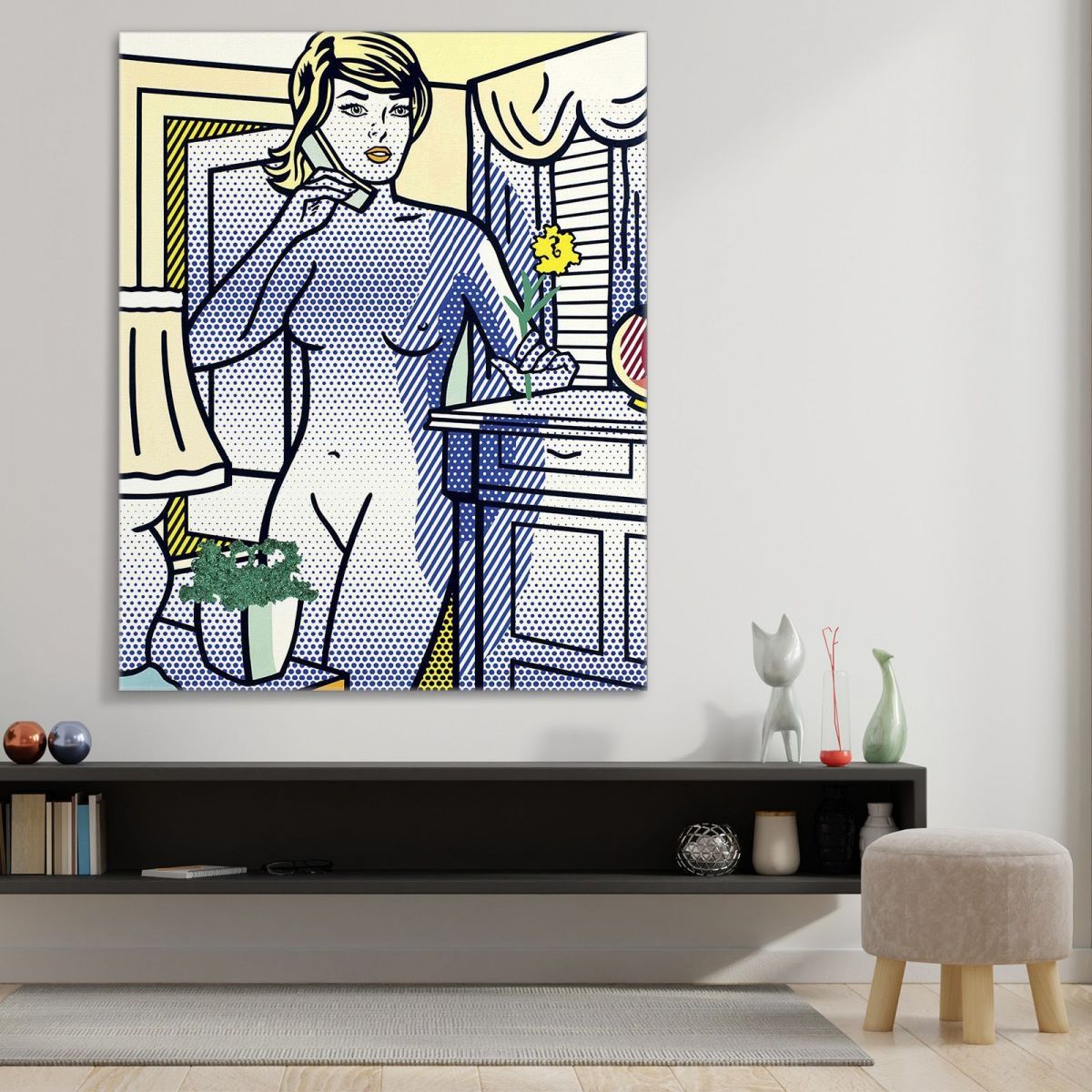 Nude With Yellow Flower Roy Lichtenstein rl30 canvas print