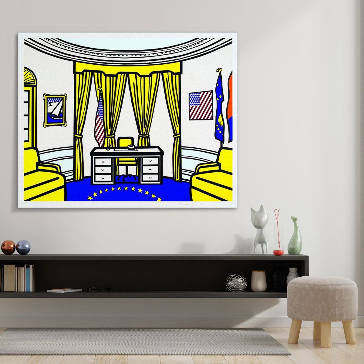 The Oval Office Roy Lichtenstein rl47 canvas print 