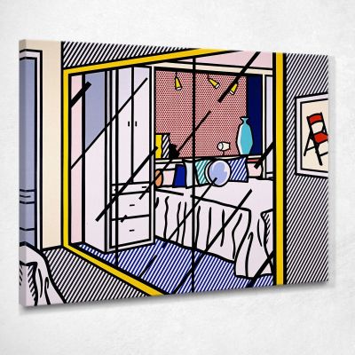 Interiors With Mirrored Wardrobe Roy Lichtenstein rl70 canvas print 
