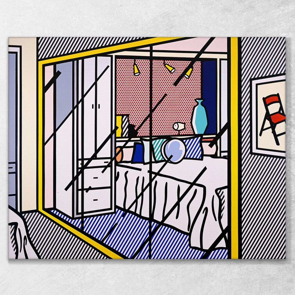 Interiors With Mirrored Wardrobe Roy Lichtenstein rl70 canvas print 
