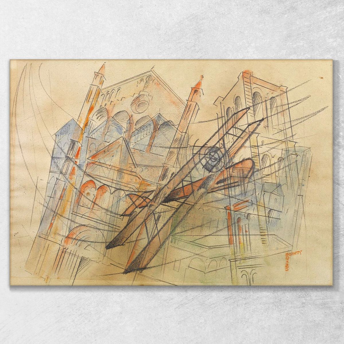 Cathedral (Watercolor) Uberto Bonetti ub3 canvas print 
