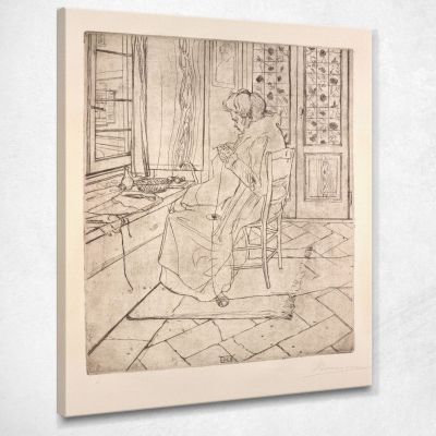 The Crochet Artist'S Mother Umberto Boccioni ubo34 canvas print 