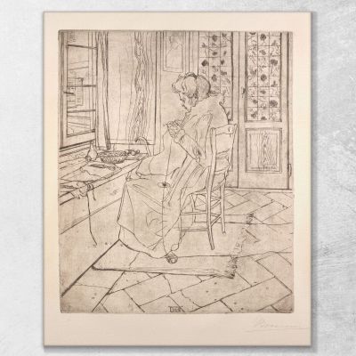 The Crochet Artist'S Mother Umberto Boccioni ubo34 canvas print 