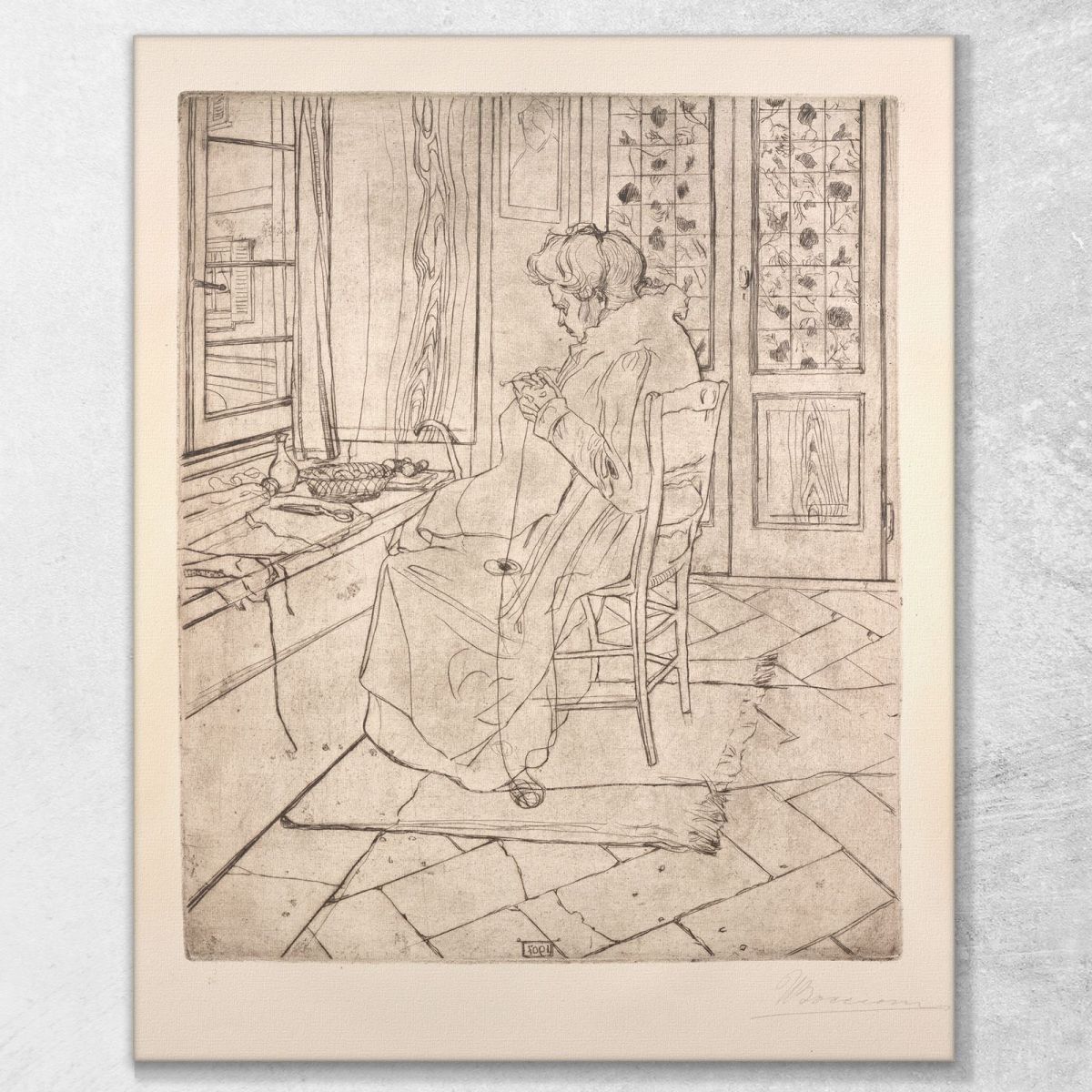 The Crochet Artist'S Mother Umberto Boccioni ubo34 canvas print 