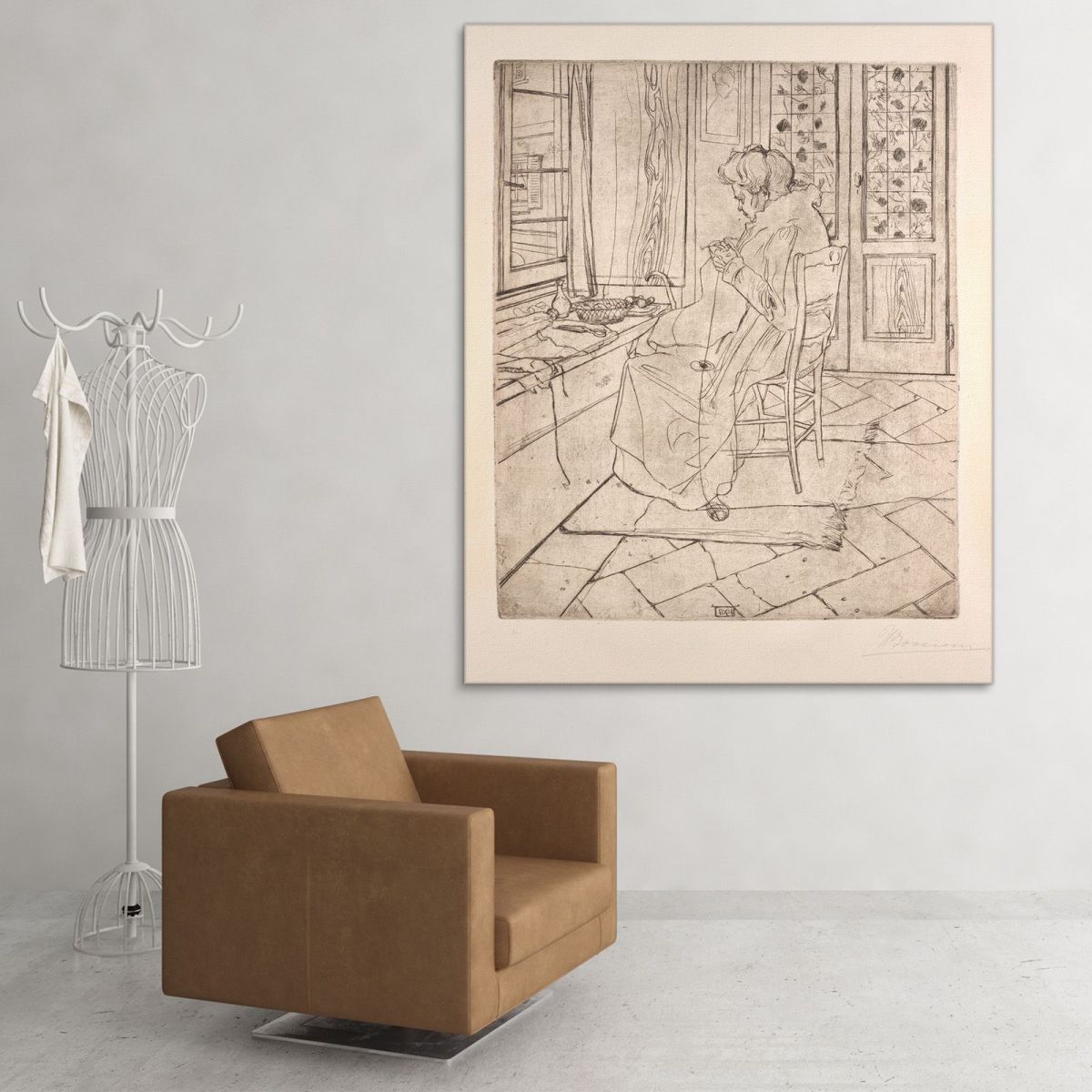The Crochet Artist'S Mother Umberto Boccioni ubo34 canvas print 