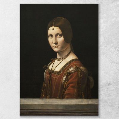 The Beautiful Ferronnière Leonardo Da Vinci, ldv6 ภาพพิมพ์บนผ้าใบแคนวาส