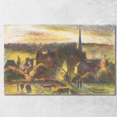 A Church And Farm At Éragny 1890 Camille Pissarro cps1 canvas print 