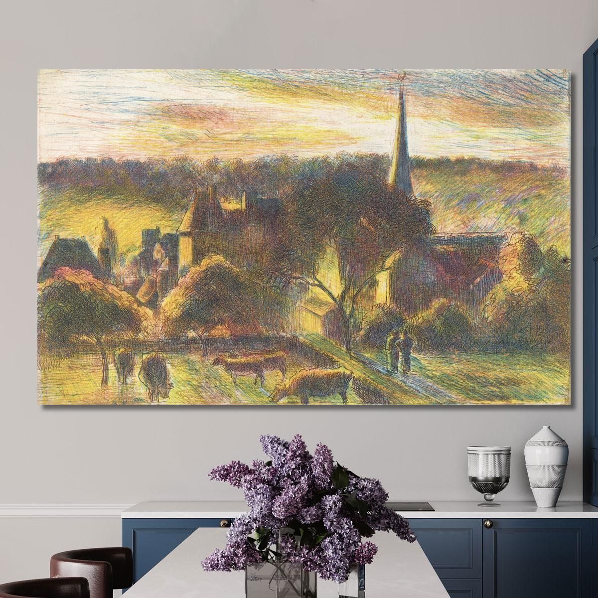 A Church And Farm At Éragny 1890 Camille Pissarro cps1 canvas print 