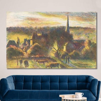 A Church And Farm At Éragny 1890 Camille Pissarro cps1 canvas print 