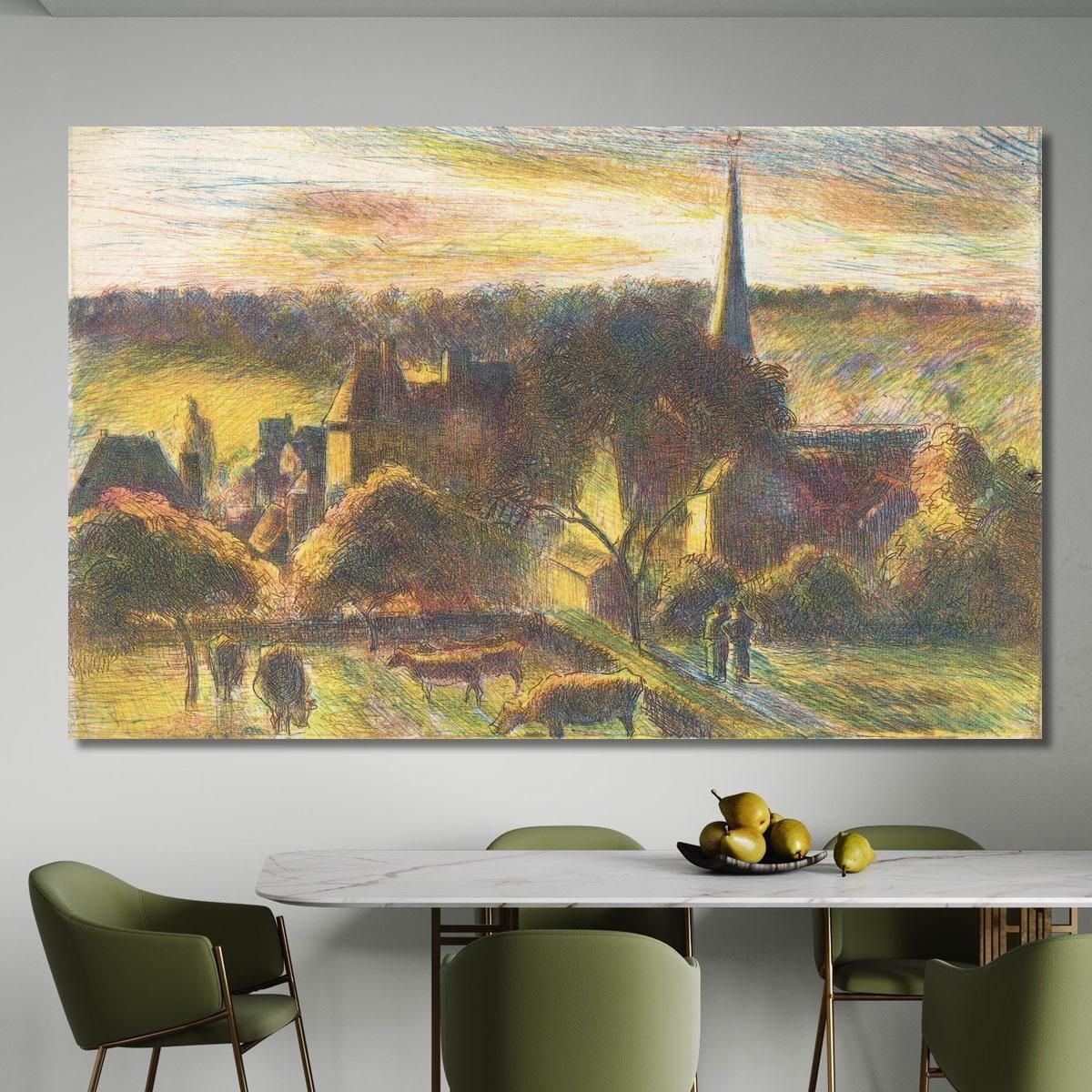 A Church And Farm At Éragny 1890 Camille Pissarro cps1 canvas print 