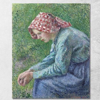 A Seated Peasant Woman 1885 Camille Pissarro cps7 canvas print 